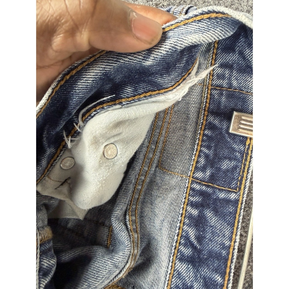 Y2K Levi's 505 Regular Fit Faded Distressed Denim Jeans W32 L31 - Picture 5 of 10